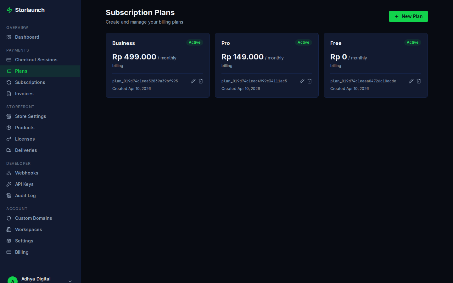 Subscription Billing screenshot
